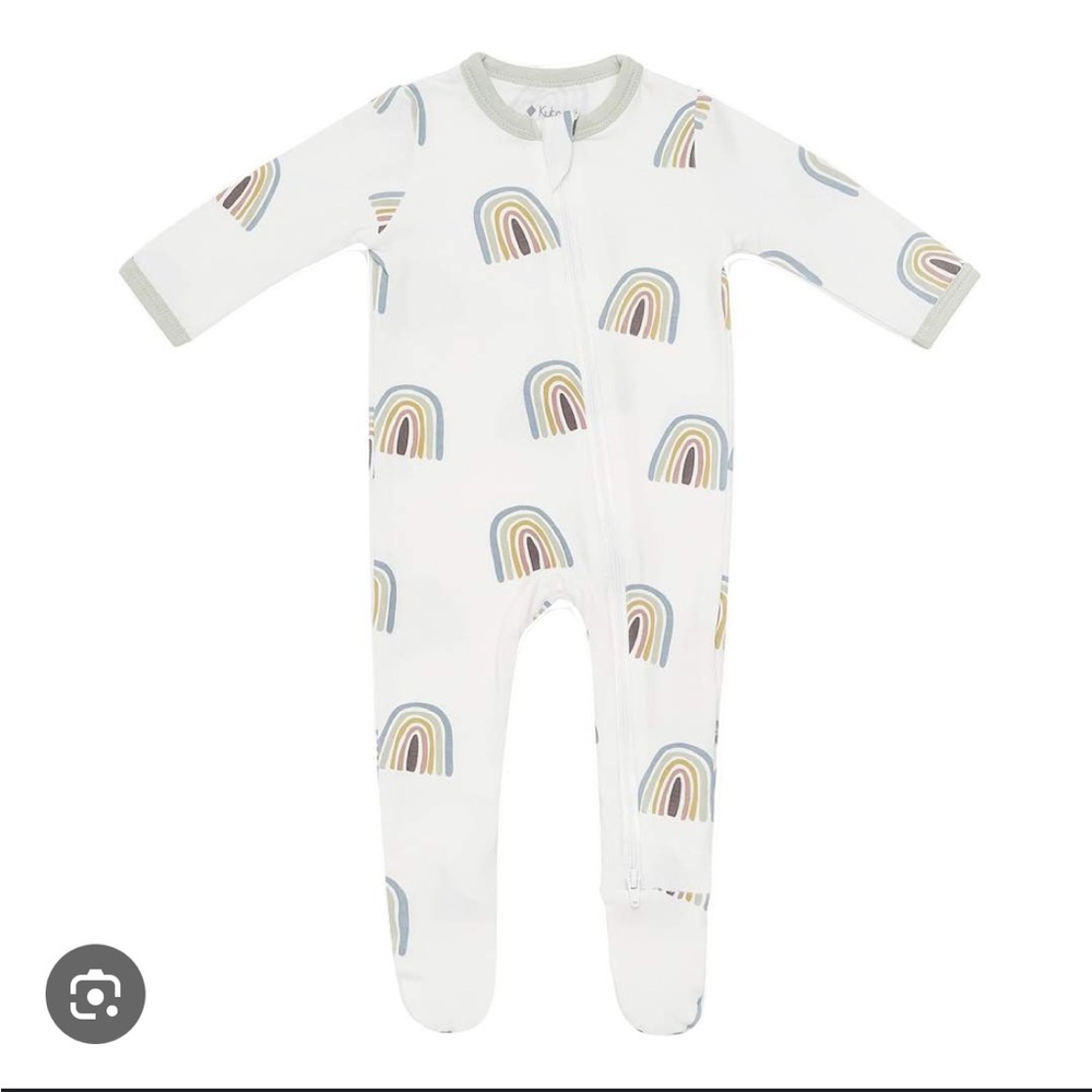 Zippered Footie in Aloe Rainbow